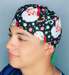 Candy Canes & Santa Christmas/Winter themed Unisex Holiday Scrub Cap