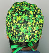 Glitter Clover Leaves St. Patrick's Day Unisex Holiday Scrub Cap