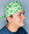 Clover Leaves Swirls St. Patrick's Day Unisex Holiday Scrub Cap