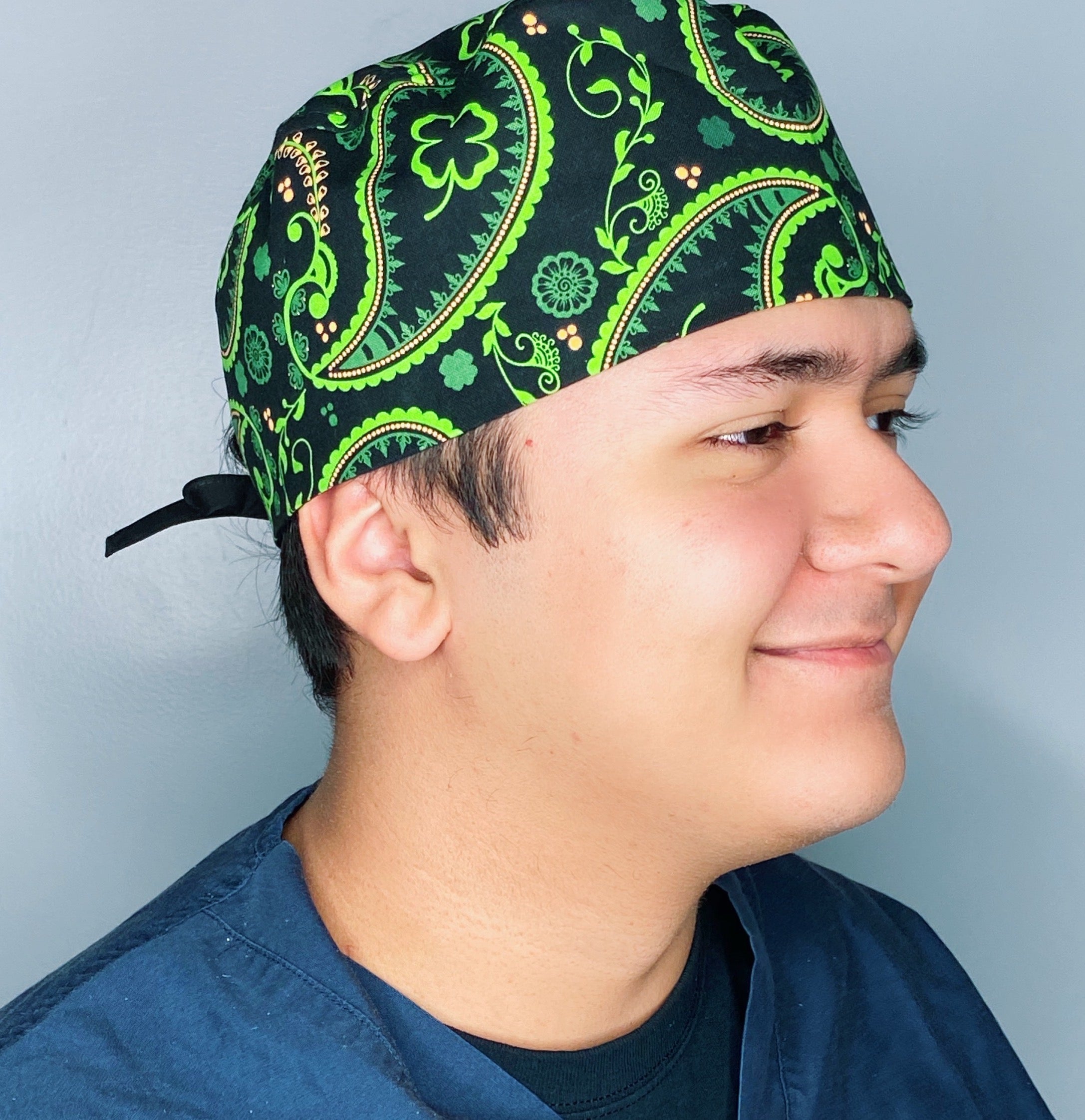 Bandana Clover Leaves Design St. Patrick's Day Unisex Holiday Scrub Cap