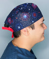 Glitter Fireworks Independence Day Unisex Holiday Scrub Cap