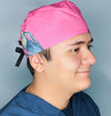 Black Bats on Hot Pink Halloween Unisex Holiday Scrub Cap