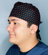 Orange & Black Polka Dots Unisex Holiday Scrub Cap
