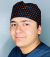 Orange & Black Polka Dots Unisex Holiday Scrub Cap