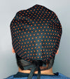 Orange & Black Polka Dots Unisex Holiday Scrub Cap