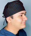 Orange & Black Polka Dots Unisex Holiday Scrub Cap