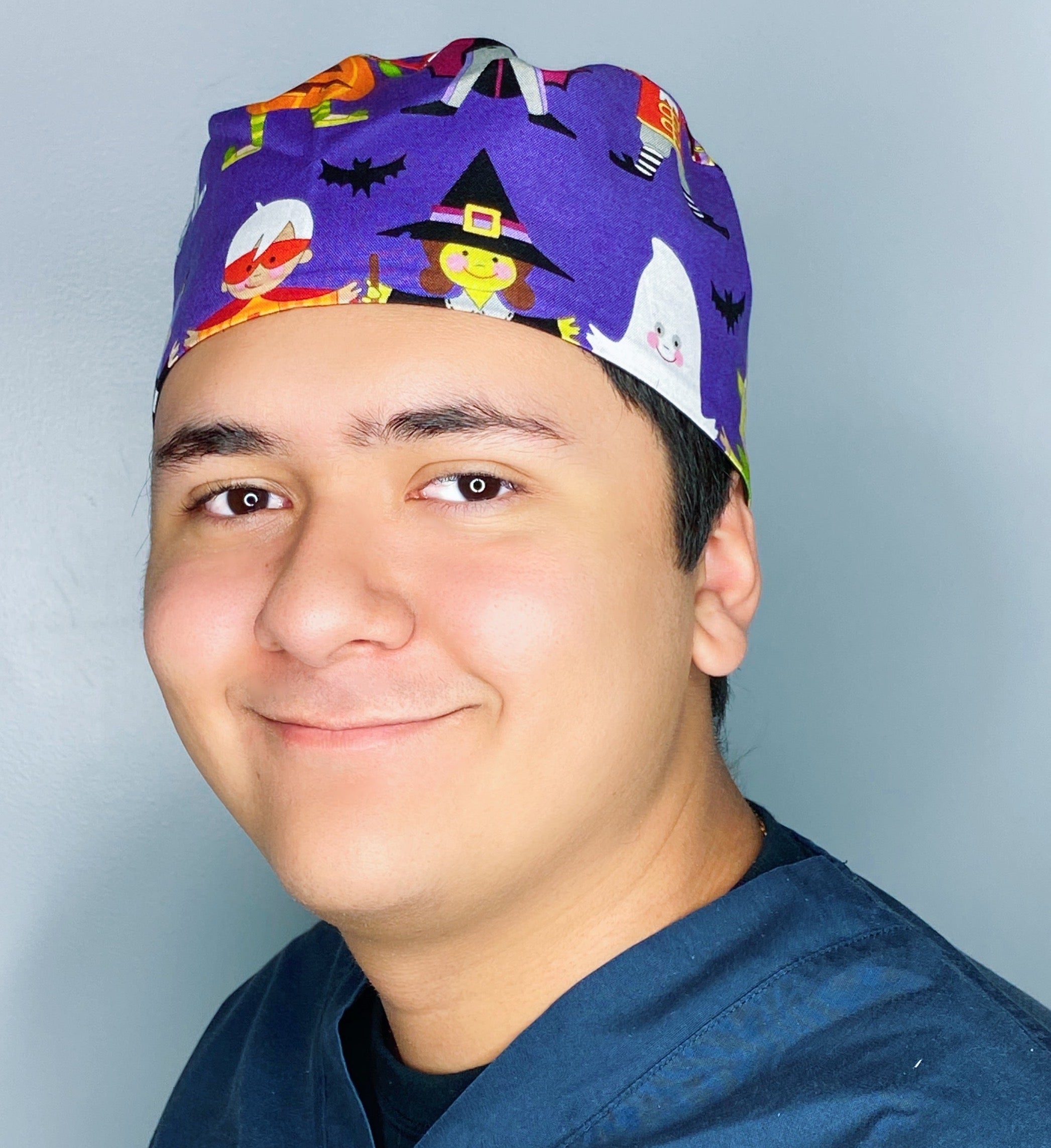 Kids Costume Purple Halloween Unisex Holiday Scrub Cap