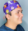 Kids Costume Purple Halloween Unisex Holiday Scrub Cap