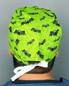 Black Bats on Green Halloween Unisex Holiday Scrub Cap