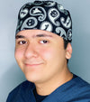 Black & White Bandana Design Halloween Unisex Holiday Scrub Cap