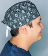 Meow Cats Skull & Bones Design Halloween Unisex Holiday Scrub Cap