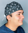 Meow Cats Skull & Bones Design Halloween Unisex Holiday Scrub Cap