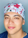 Let it Snow Post Card Mail Christmas/Winter themed Unisex Holiday Scrub Cap