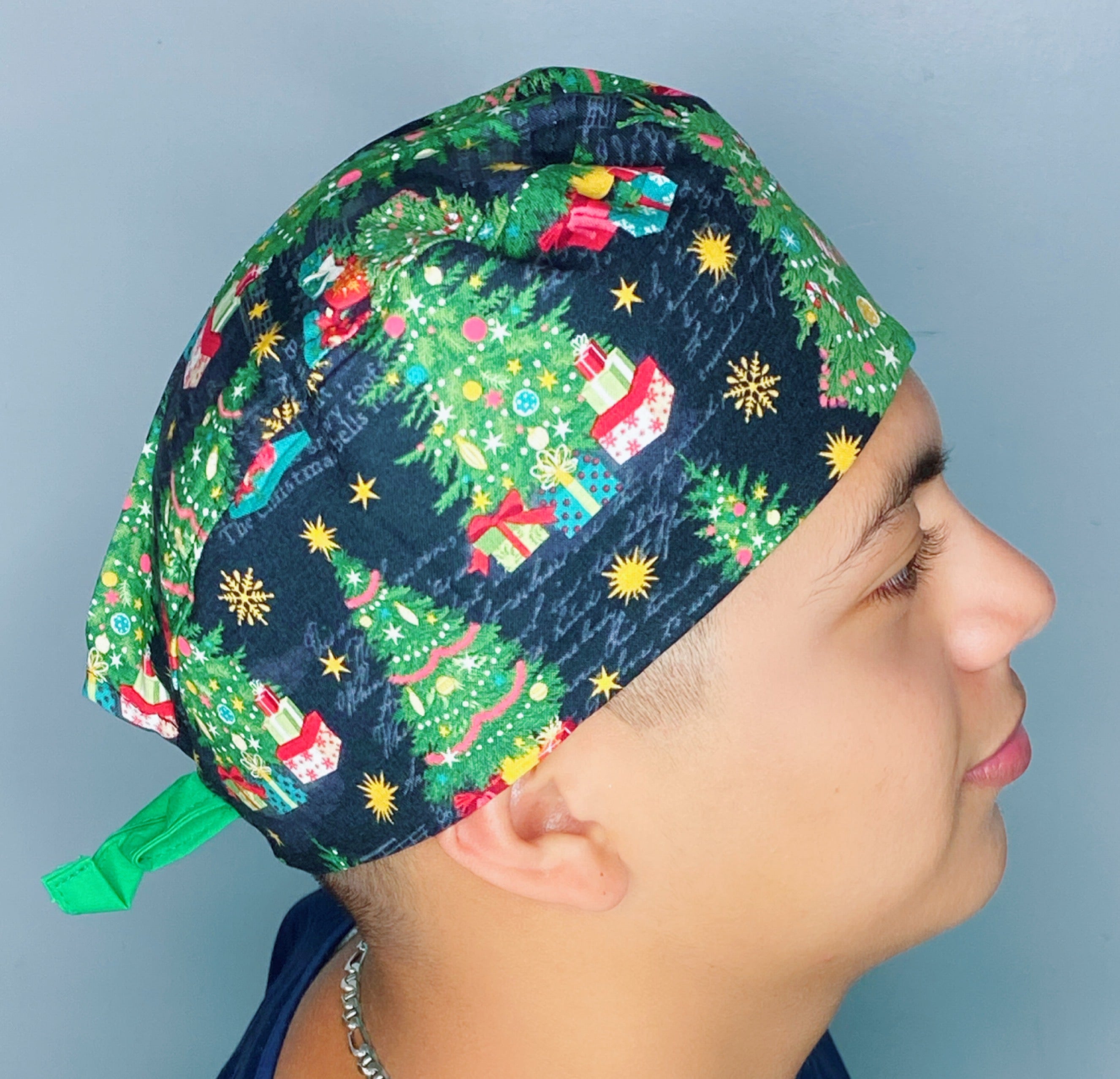 Christmas Trees & Gifts Christmas/Winter themed Unisex Holiday Scrub Cap