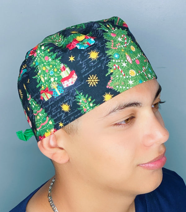 Christmas Trees & Gifts Christmas/Winter themed Unisex Holiday Scrub Cap