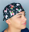 Festive Llamas Christmas/Winter themed Unisex Holiday Scrub Cap