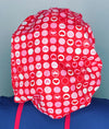 Hearts and Circles Valentine's Day Holiday Themed Bouffant