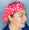 Hearts and Circles Valentine's Day Holiday Themed Bouffant