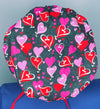 Hearts Looped on Black Valentine's Day Holiday Themed Bouffant