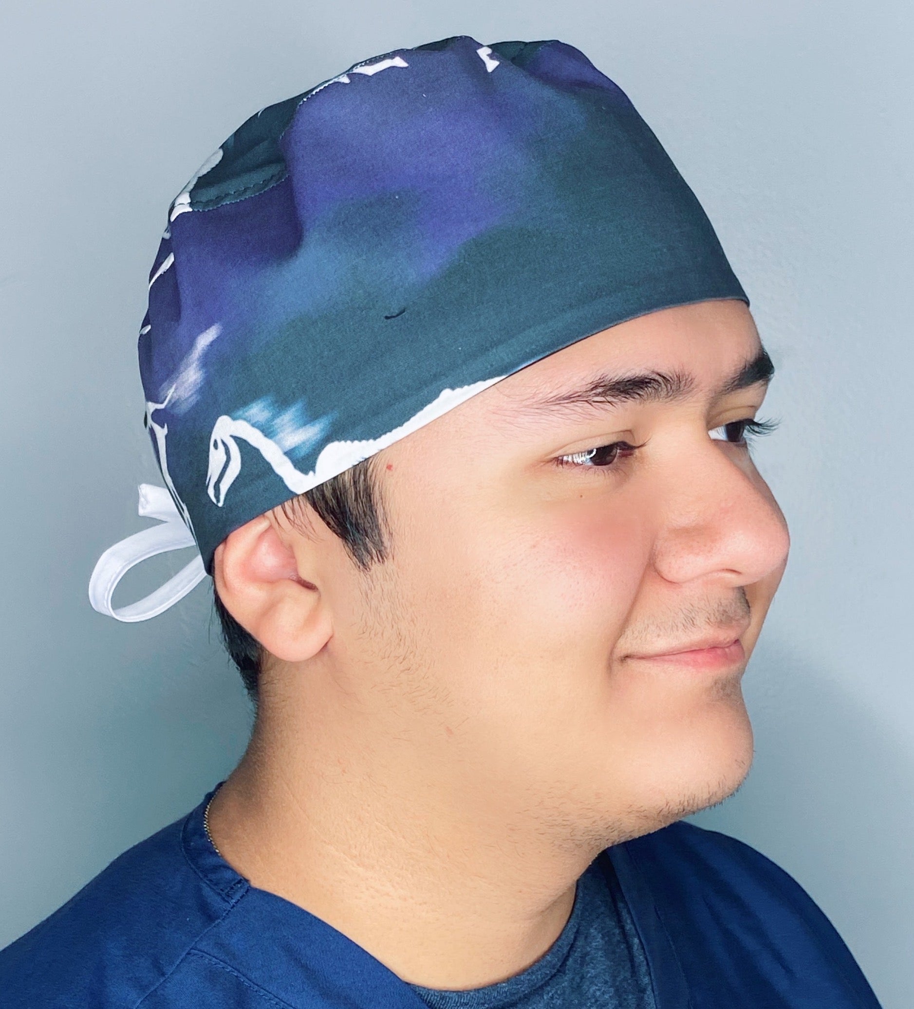Creepy Horses Running Skelanimals Halloween Unisex Holiday Scrub Cap