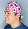 Black Cats & Pink Pumpkins Halloween Unisex Holiday Scrub Cap