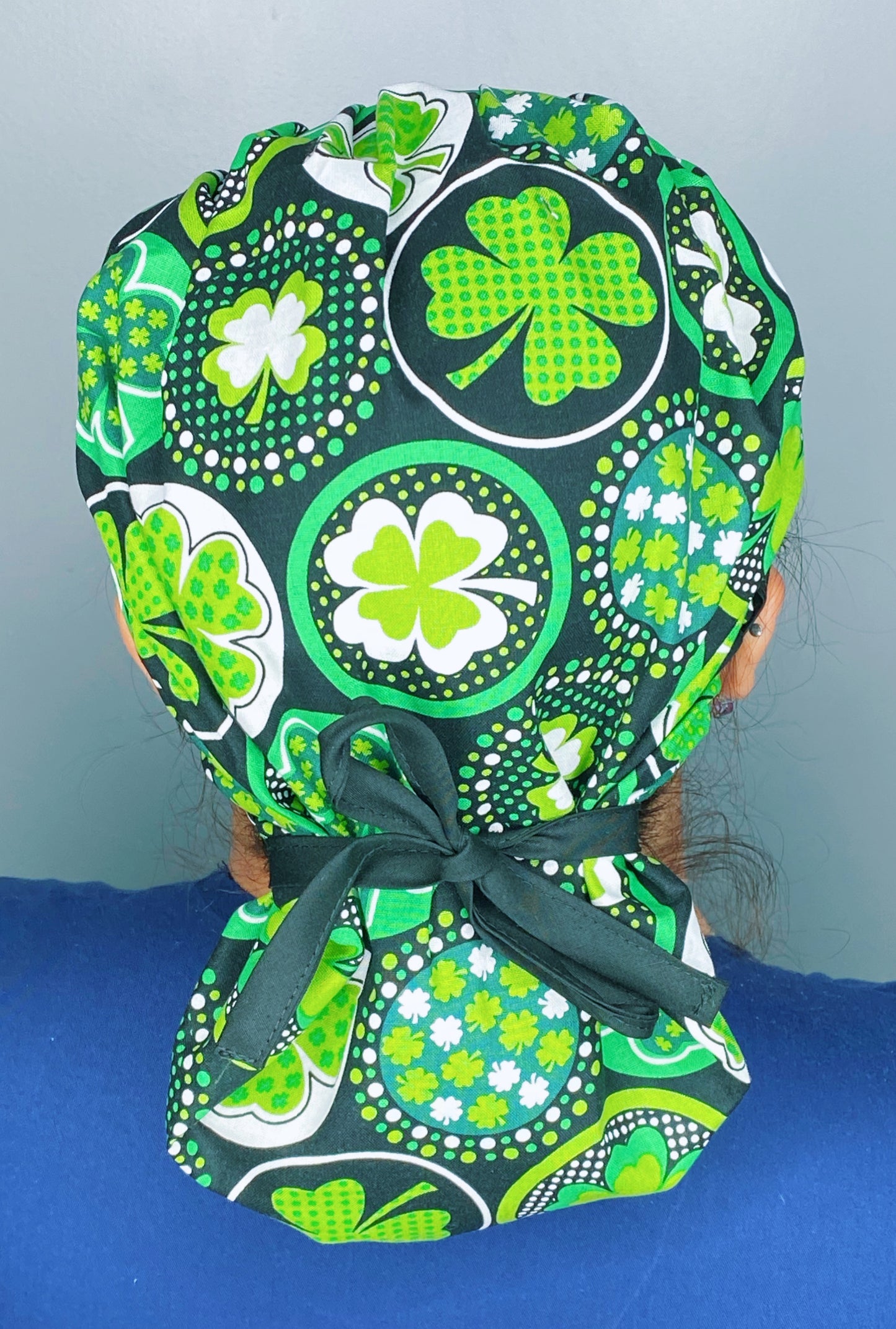 Clover Leaves & Circles St. Patrick's Day Holiday Themed Bouffant