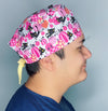 Black Cats & Pink Pumpkins Halloween Unisex Holiday Scrub Cap