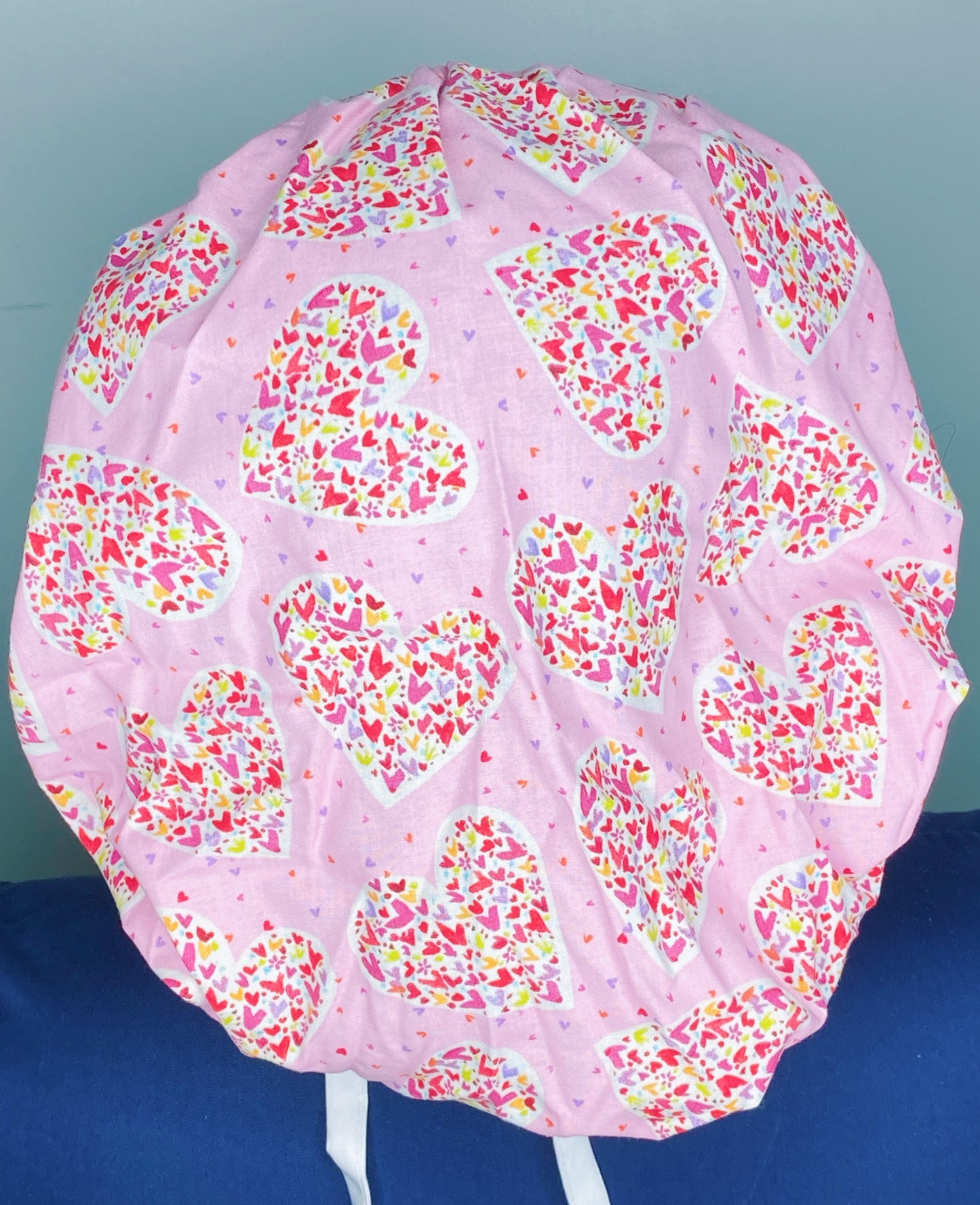 Colorful Small Hearts & Big Hearts Valentine's Day Holiday Themed Bouffant