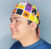 Cute Blocked Halloween Theme Unisex Holiday Scrub Cap