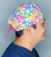 Cute Colorful Animals Skelanimals White Design Halloween Unisex Holiday Scrub Cap