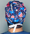 Patriotic Democratic USA Elections Fireworks Independence Day Unisex Holiday Scrub Cap