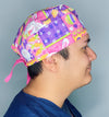 Colorful Easter Themed Unisex Holiday Scrub Cap