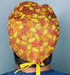 Fall Leaves on Brown Thanksgiving themed Unisex Holiday Scrub Cap