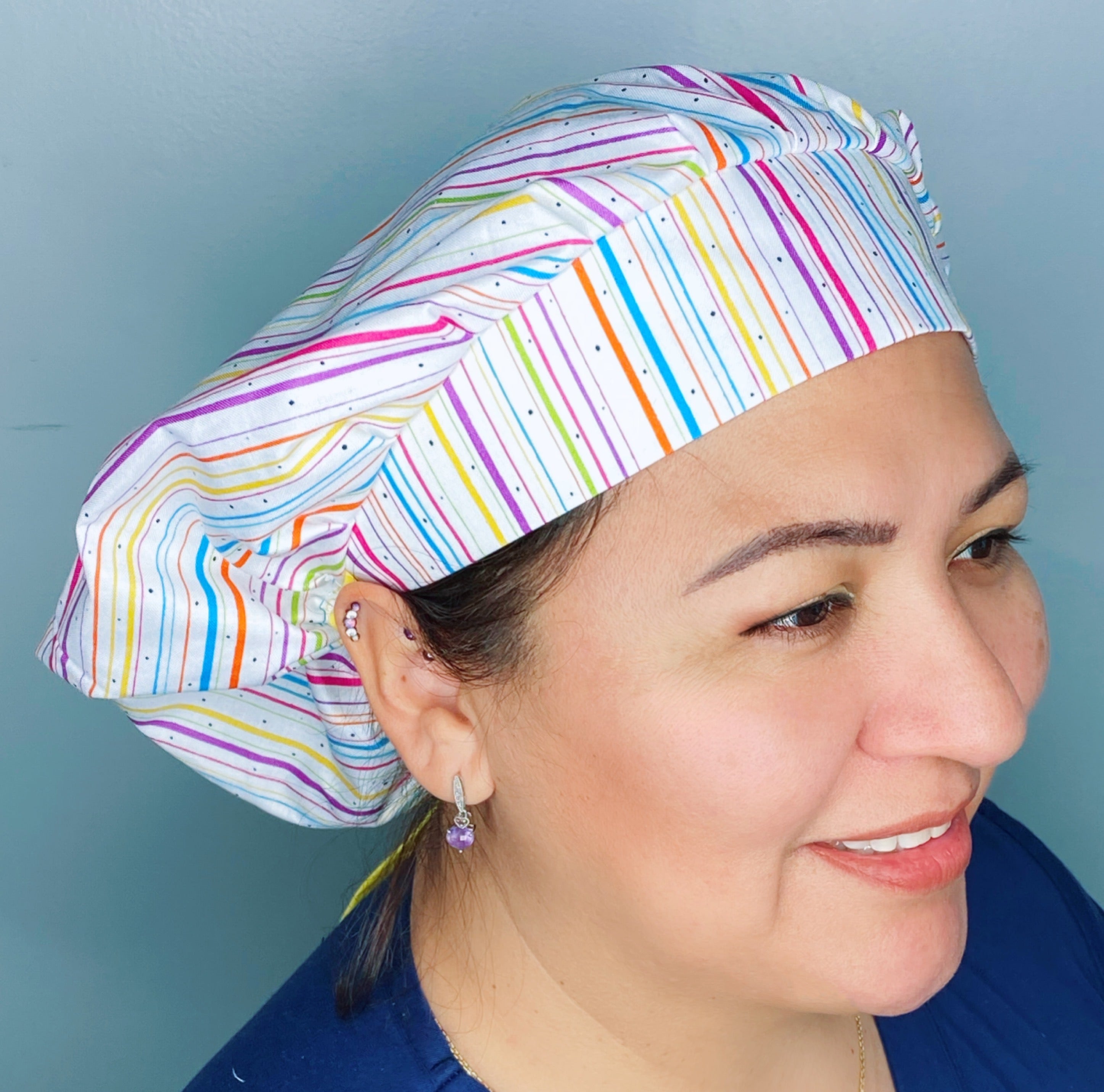 Colorful Stripes & Polka Dots Fancy Bouffant