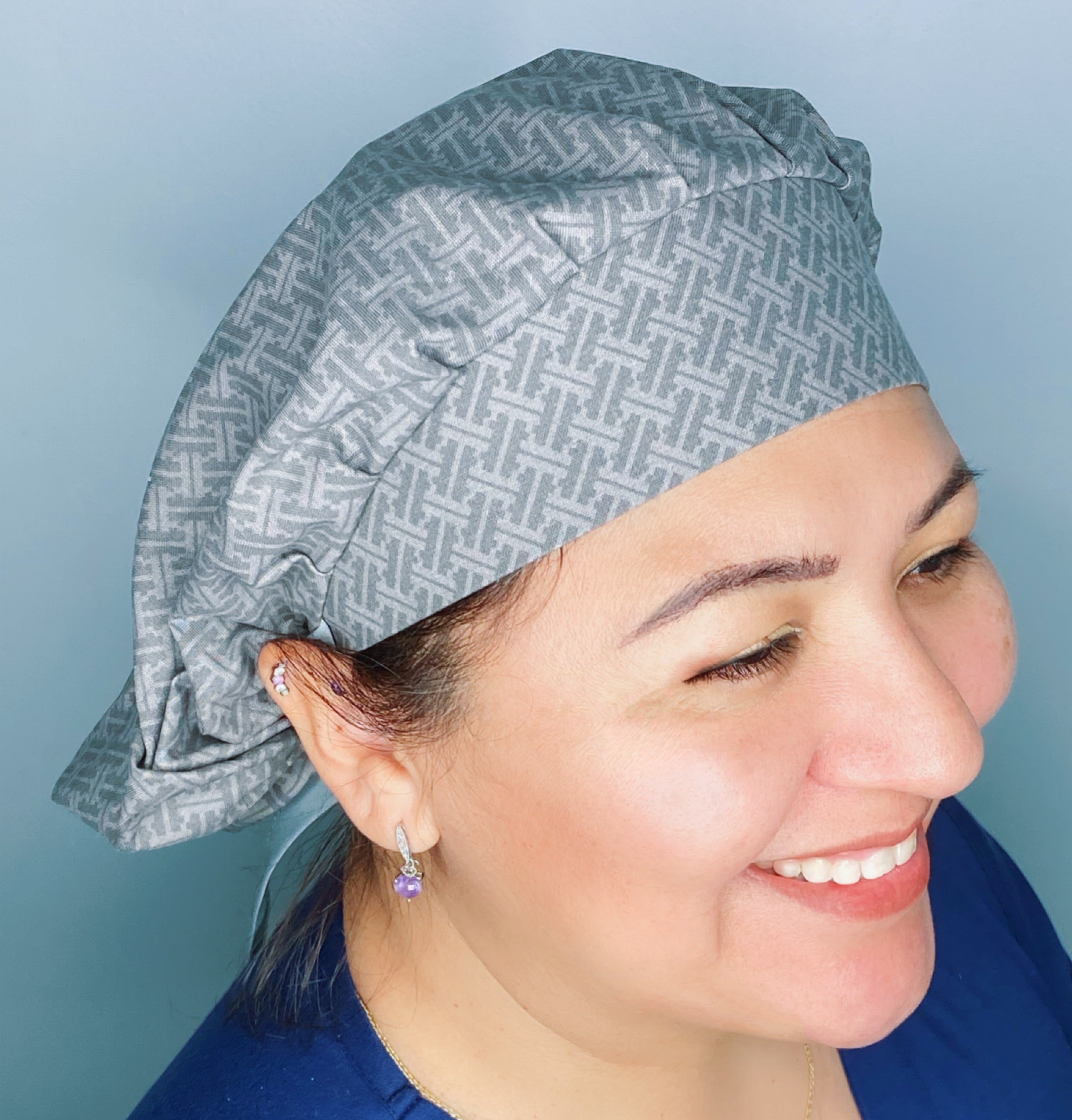 Geometric Shapes Design Grey Fancy Bouffant