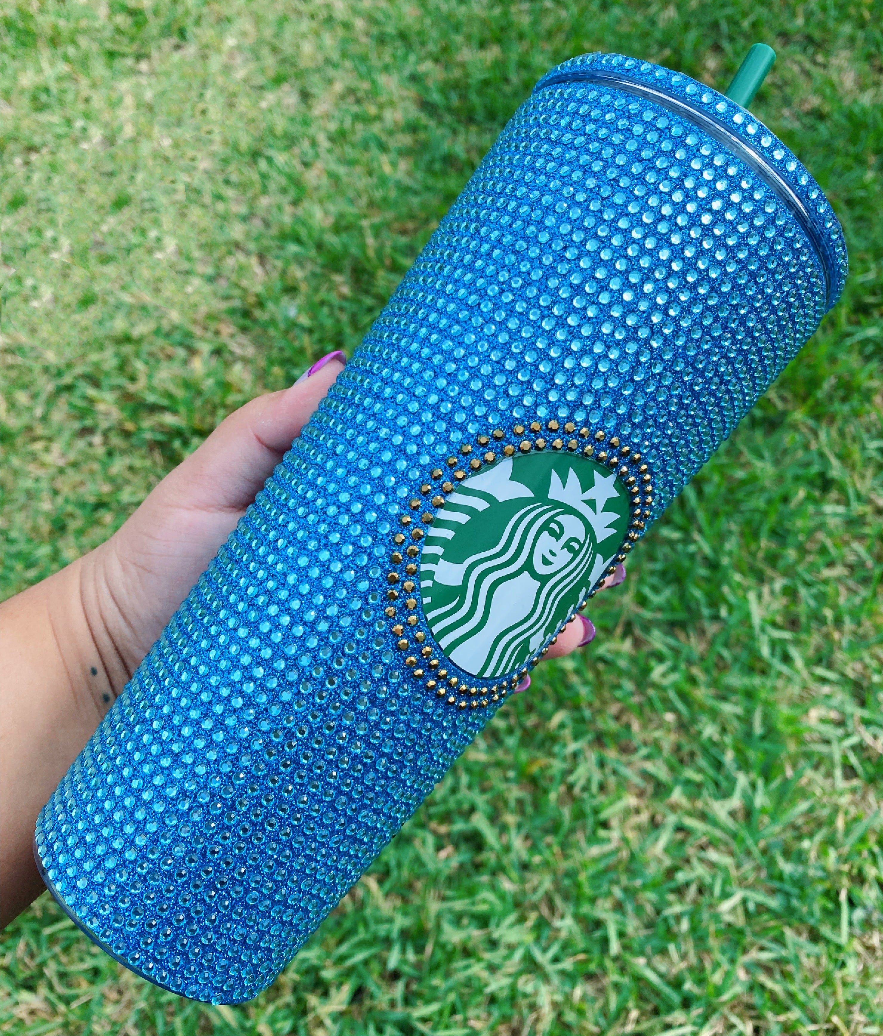 Custom Personalized with Name Glitter Rhinestone 24oz Starbucks Acrylic Tumbler