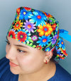 Bright Colorful Flowers Design Floral Ponytail