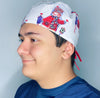 Glitter Snowman in Snow Christmas/Winter themed Unisex Holiday Scrub Cap