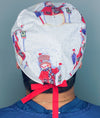 Glitter Snowman in Snow Christmas/Winter themed Unisex Holiday Scrub Cap