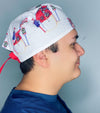 Glitter Snowman in Snow Christmas/Winter themed Unisex Holiday Scrub Cap