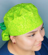 Arabesque Swirls on Lime Green Fancy Ponytail