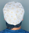 Metallic Gold Snowflakes Christmas/Winter themed Unisex Holiday Scrub Cap