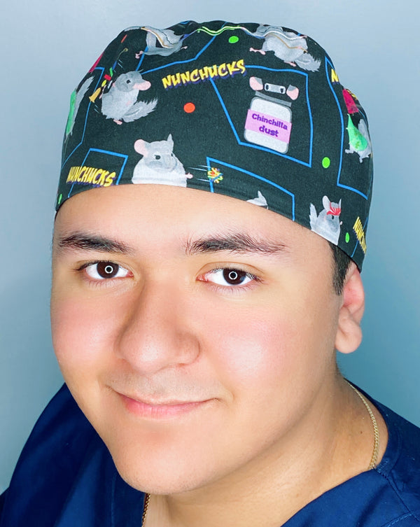 NINCHILLA Cute Chinchilla Ninjas Unisex Animal Scrub Cap