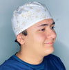 Metallic Gold Snowflakes Christmas/Winter themed Unisex Holiday Scrub Cap