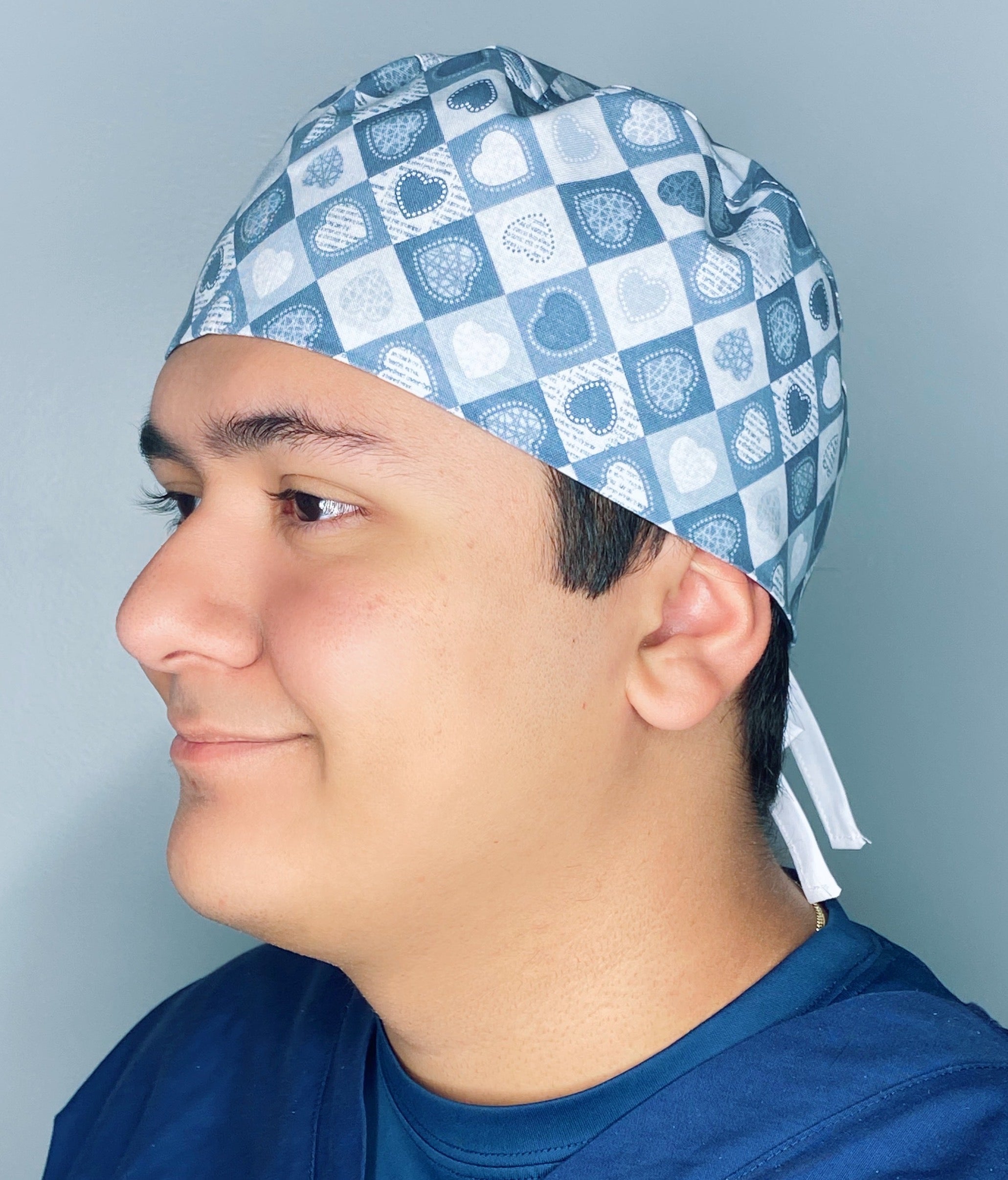 Diamond Heart Grey Design Valentine's Day Unisex Holiday Scrub Cap