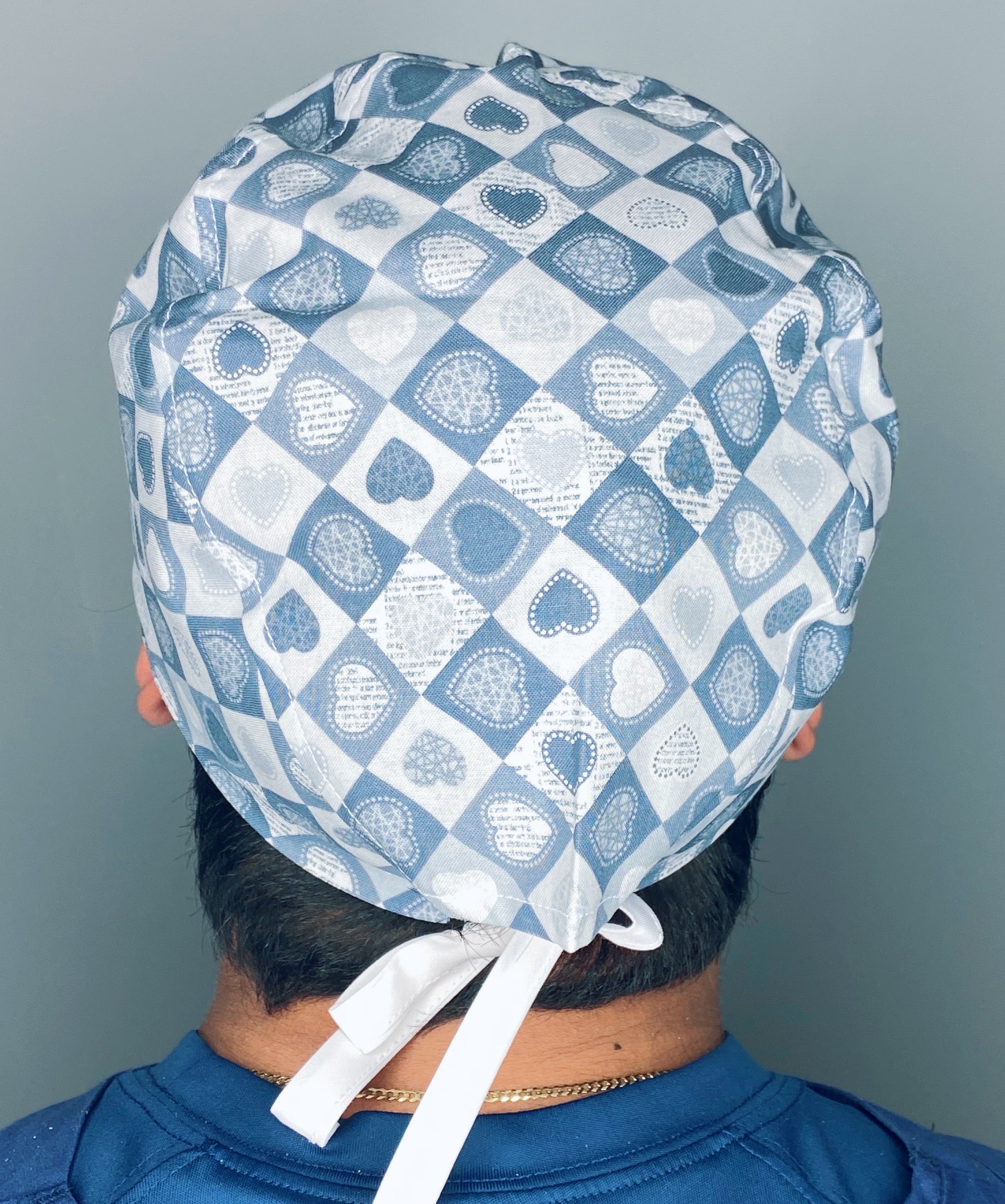 Diamond Heart Grey Design Valentine's Day Unisex Holiday Scrub Cap