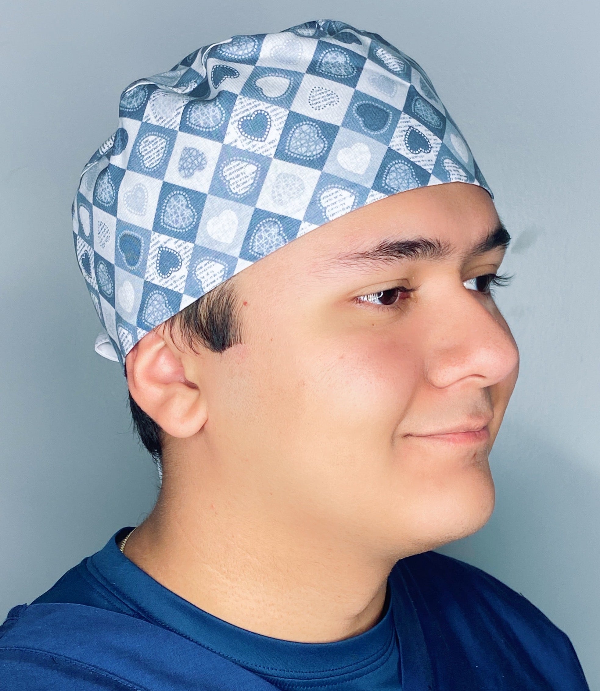 Diamond Heart Grey Design Valentine's Day Unisex Holiday Scrub Cap