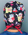 Cute Cats & Hearts Valentine's Day Unisex Holiday Scrub Cap