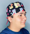 Cute Cats & Hearts Valentine's Day Unisex Holiday Scrub Cap