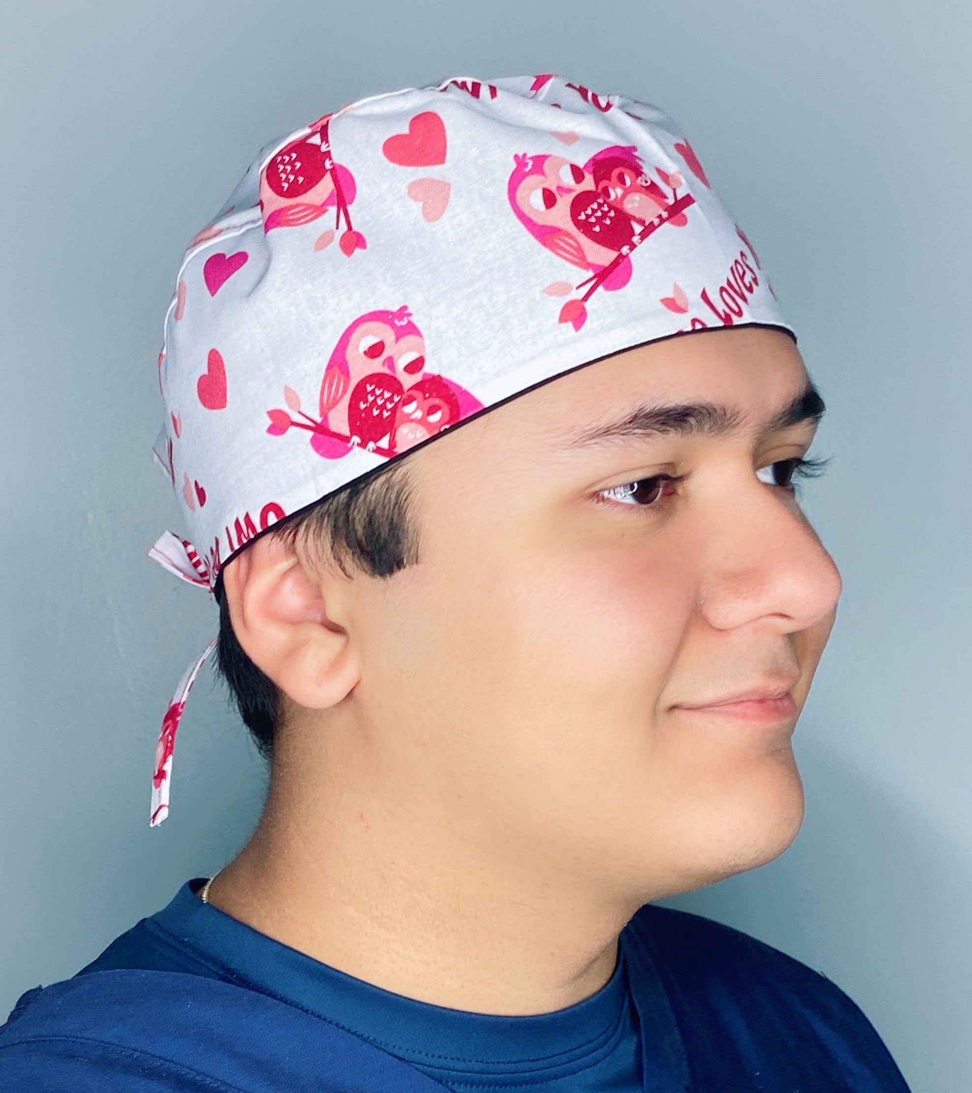 Owl Be Yours Valentine's Day Unisex Holiday Scrub Cap